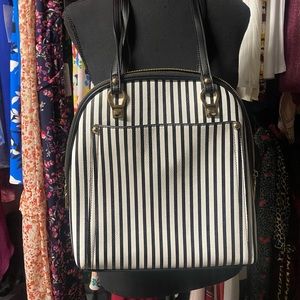 Miztique crossbody/backpack black and white stripes